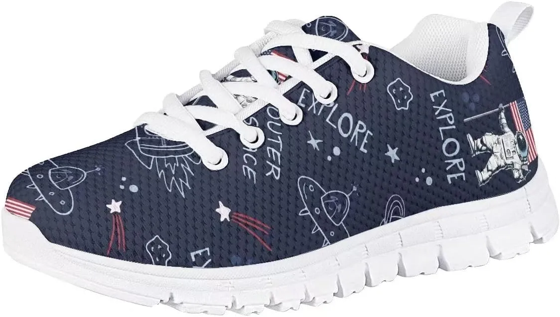 GIFTPUZZ Kids Walking Shoes Mesh Running Sports Sneakers Breathable Platform Flats