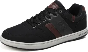 Men's Black PU Leather Casual Walking Shoes
