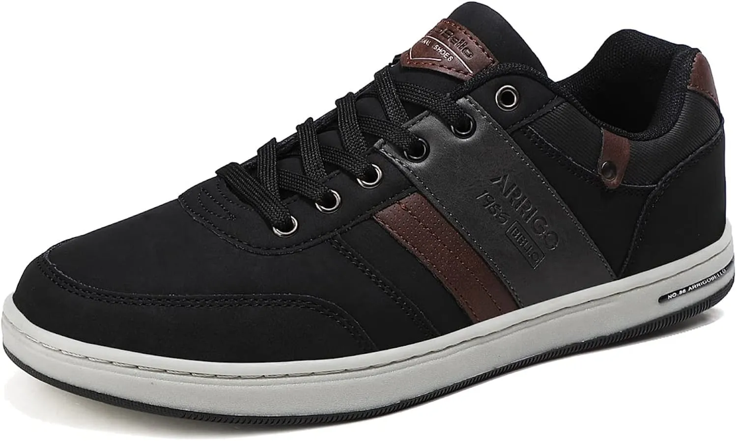 Men's Black PU Leather Casual Walking Shoes