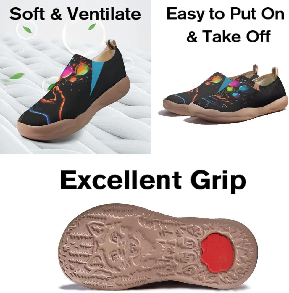 Women's Art Travel Shoes Slip-on Loafers Comfortable, Light and Fashionable Knitted Sneakers