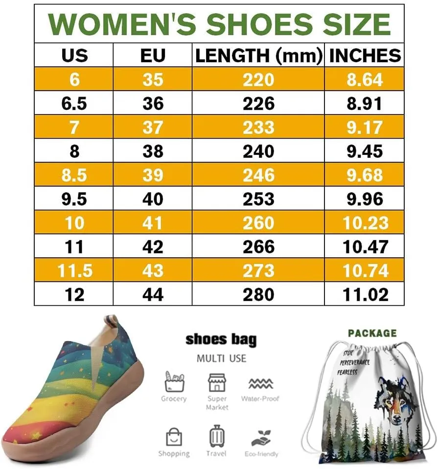 Women's Art Travel Shoes Slip-on Loafers Comfortable, Light and Fashionable Knitted Sneakers