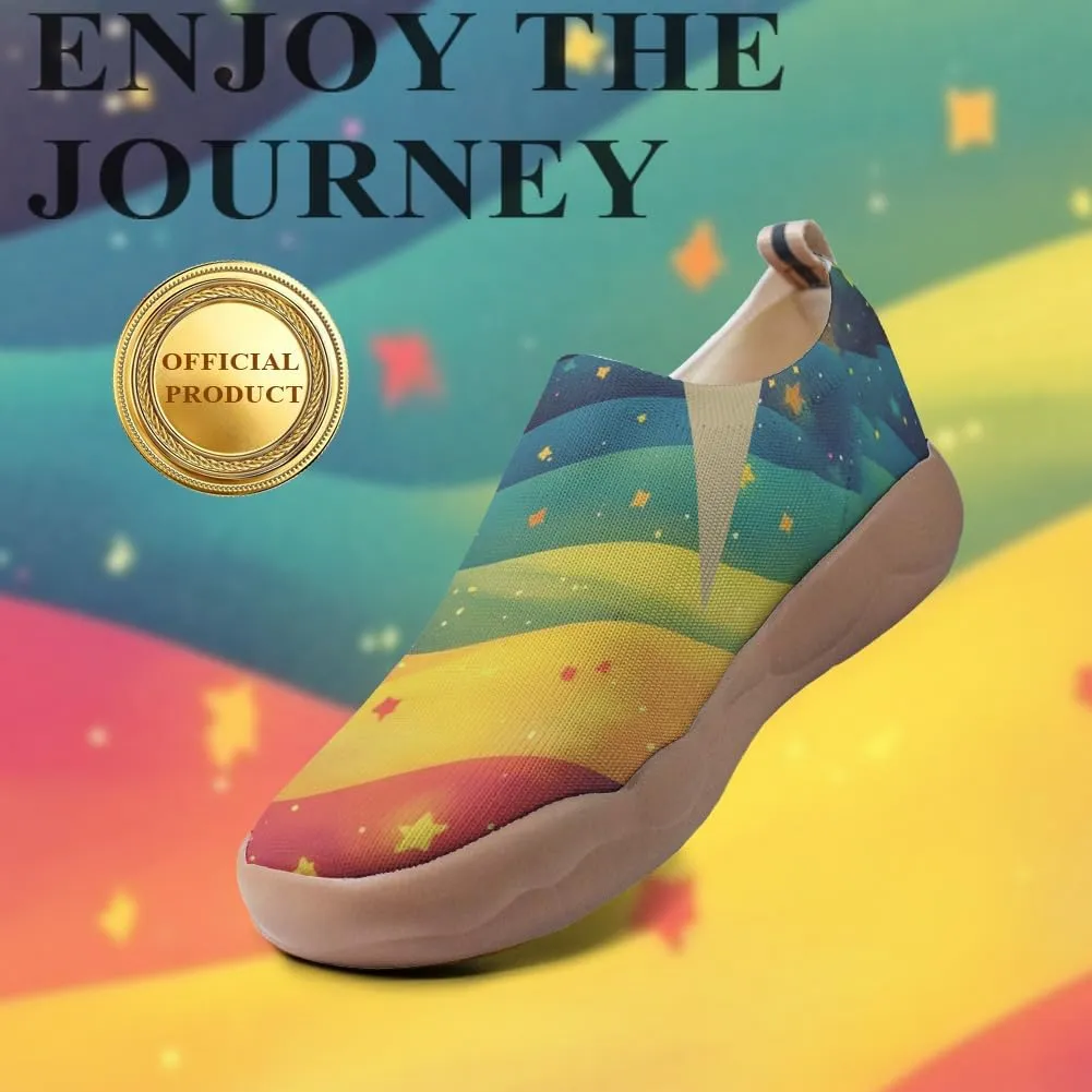 Women's Art Travel Shoes Slip-on Loafers Comfortable, Light and Fashionable Knitted Sneakers