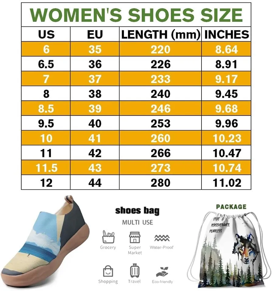 Women's Art Travel Shoes Slip-on Loafers Comfortable, Light and Fashionable Sneakers