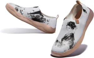 Women's Knitted Slip-on Loafers Comfortable, Light and Fashionable Sneakers Art Painted Travel Shoes
