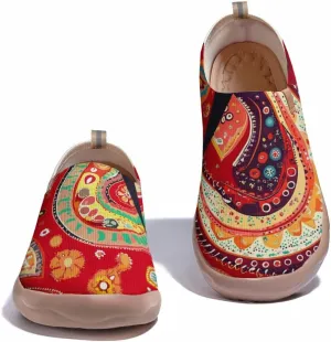 Women's Knitted Slip-on Loafers Comfortable, Light and Fashionable Sneakers Art Painted Travel Shoes