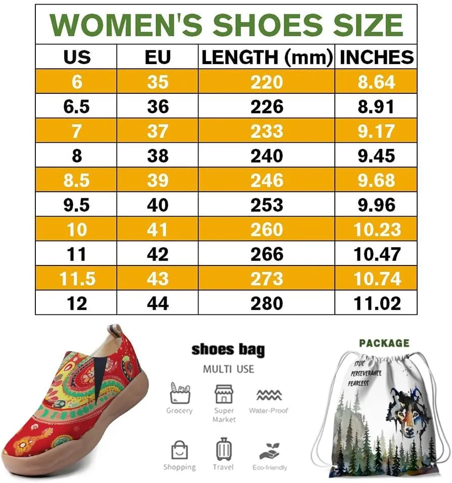 Women's Knitted Slip-on Loafers Comfortable, Light and Fashionable Sneakers Art Painted Travel Shoes