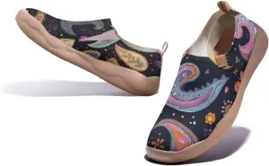Women's Knitted Slip-on Loafers Comfortable, Light and Fashionable Sneakers Art Painted Travel Shoes