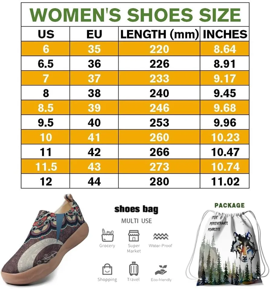 Women's Knitted Slip-on Loafers Comfortable, Light and Fashionable Sneakers Art Painted Travel Shoes