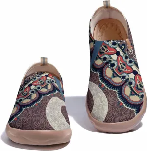 Women's Knitted Slip-on Loafers Comfortable, Light and Fashionable Sneakers Art Painted Travel Shoes