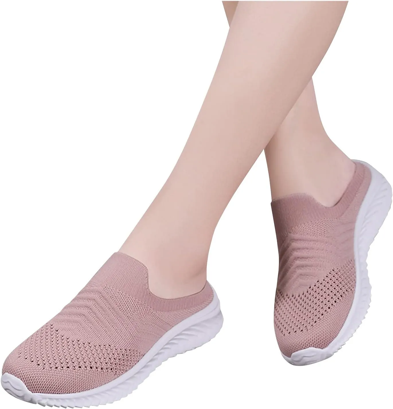 Womens Summer Breathable Mesh Slippers Non Slip Work Shoes Women Lether Casual Tennis Shoes Casual Sneakers Steel Toe Tennis Shoe White Loafers