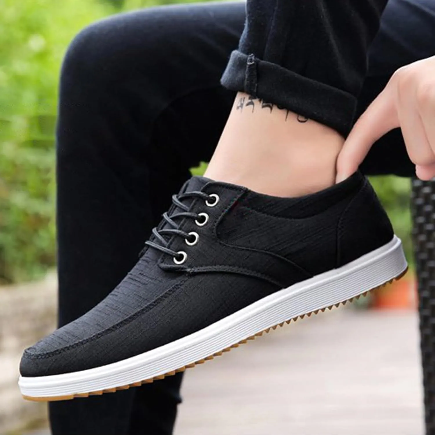 YIBLBOX Men's Loafers Shoes Lace Up Sneakers Big Size Casual Walking Shoes for Big and Tall Men