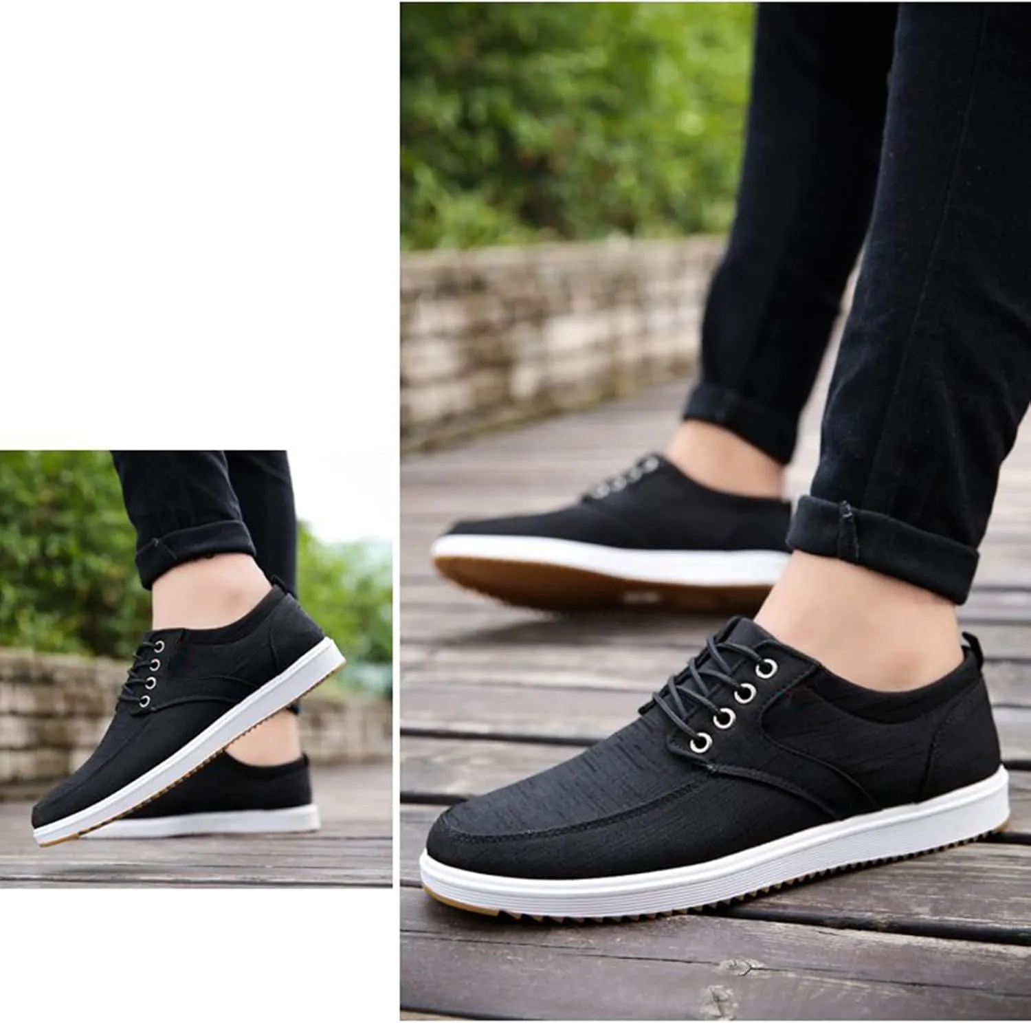 YIBLBOX Men's Loafers Shoes Lace Up Sneakers Big Size Casual Walking Shoes for Big and Tall Men